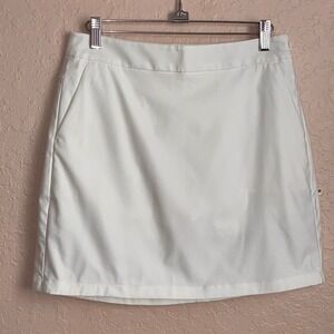 Nike sport skort Women's 2 White Zip close Pockets Swoosh logo Golf Tennis Walk